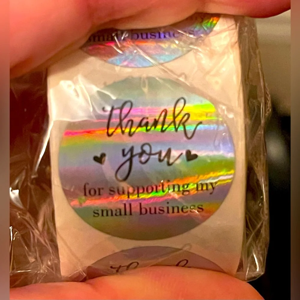 Thank you stickers 500 pcs per roll (1” diameter) for your small business